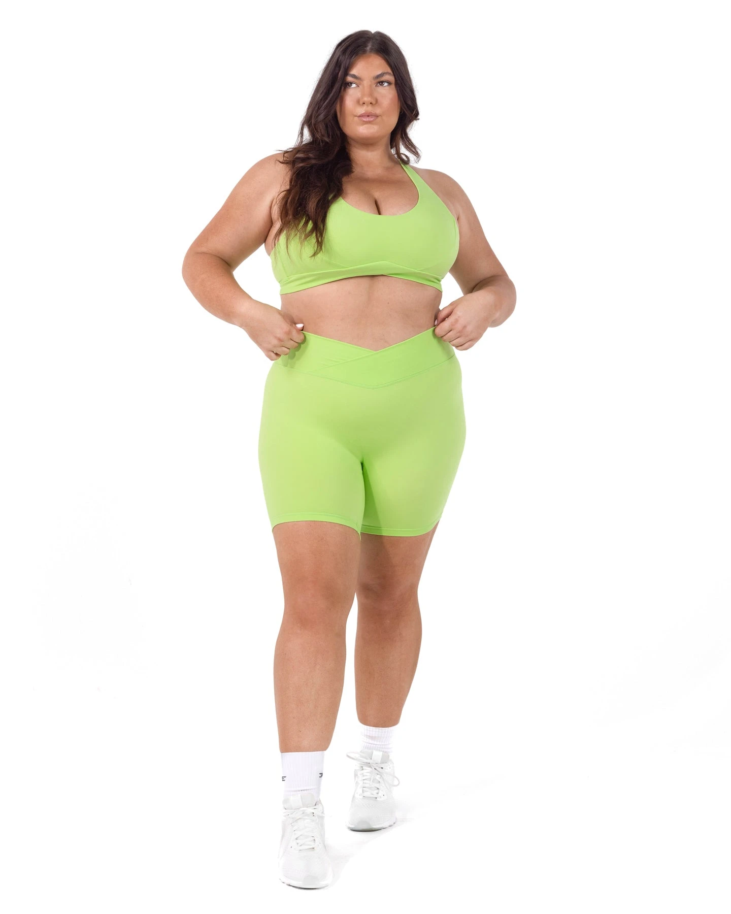 Elite Eleven Cross Over Sports Bra - Lime - Image 5