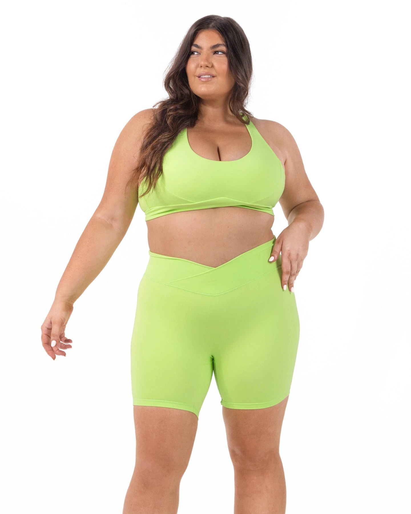 Elite Eleven Cross Over Sports Bra - Lime - Image 4