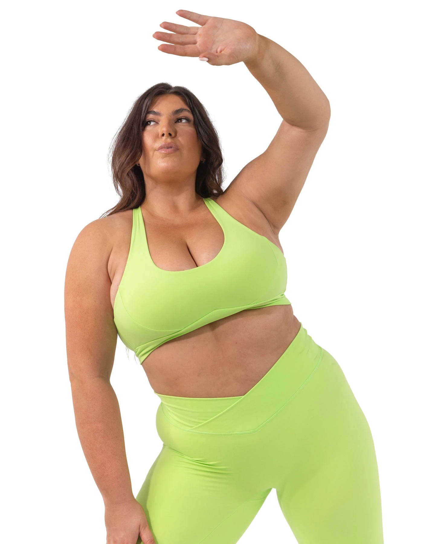 Elite Eleven Cross Over Sports Bra - Lime - Image 6