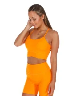Elite Eleven Cross Over Cropped Tank - Bright Orange