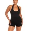 Elite Eleven Halter Unitard - Black