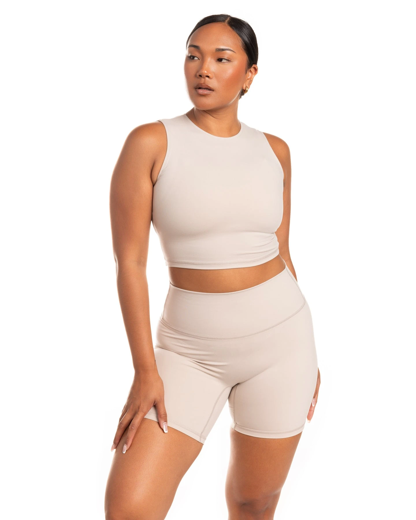 Elite Eleven Aura Boxy Tank - Oat Latte