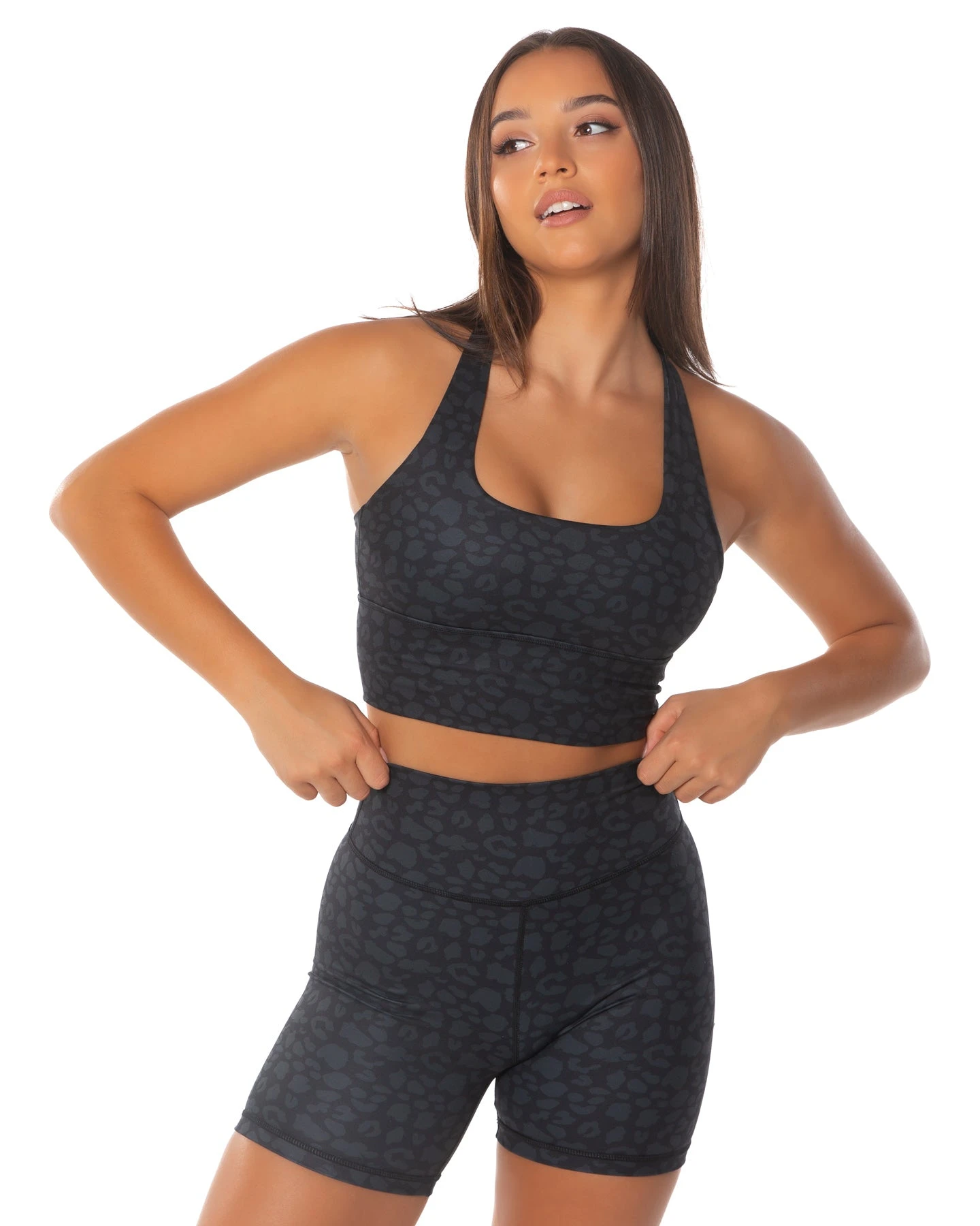 Elite Eleven EE Square Neck Bra - Black Leopard