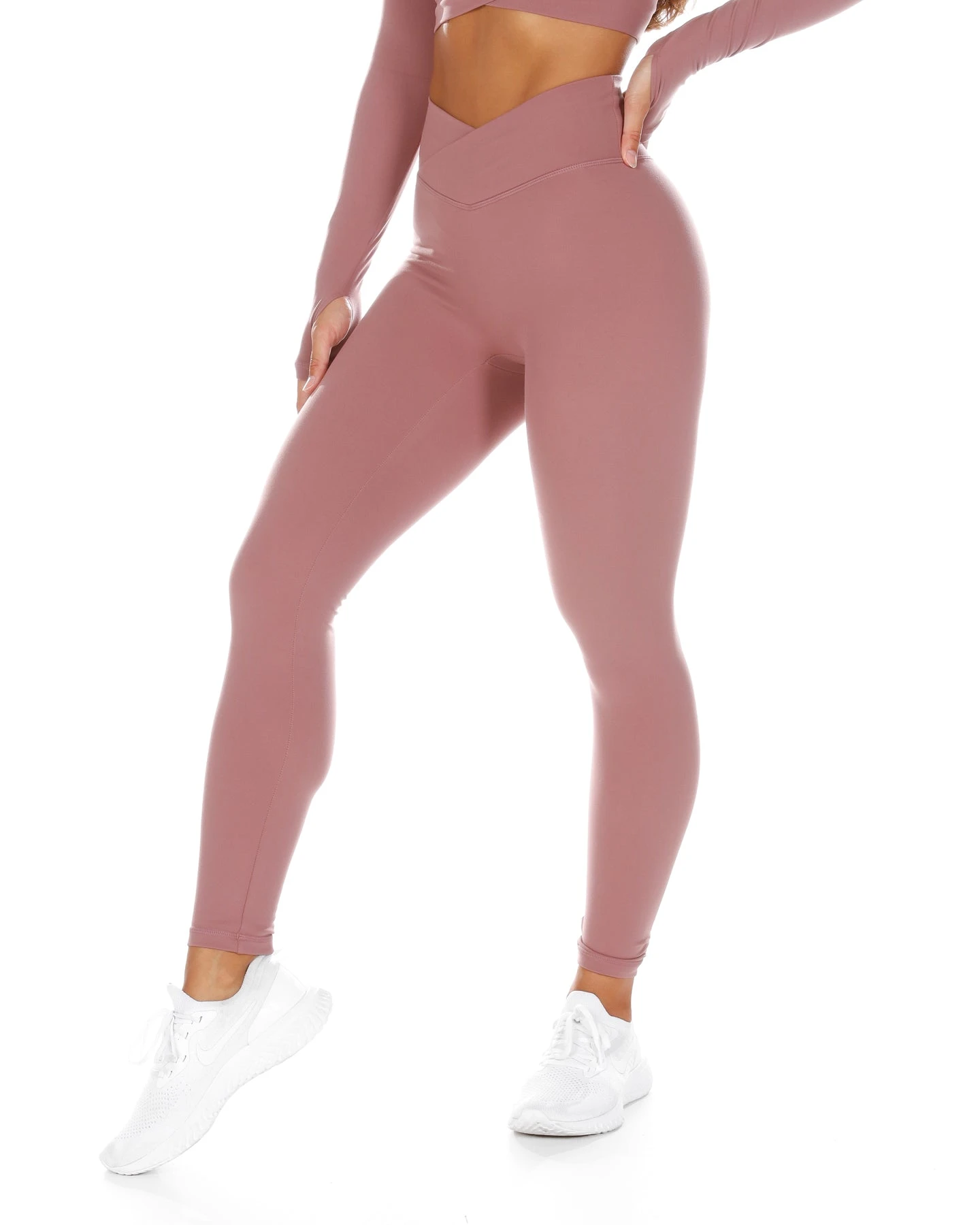 Elite Eleven Cross Over Leggings - Soft Rose