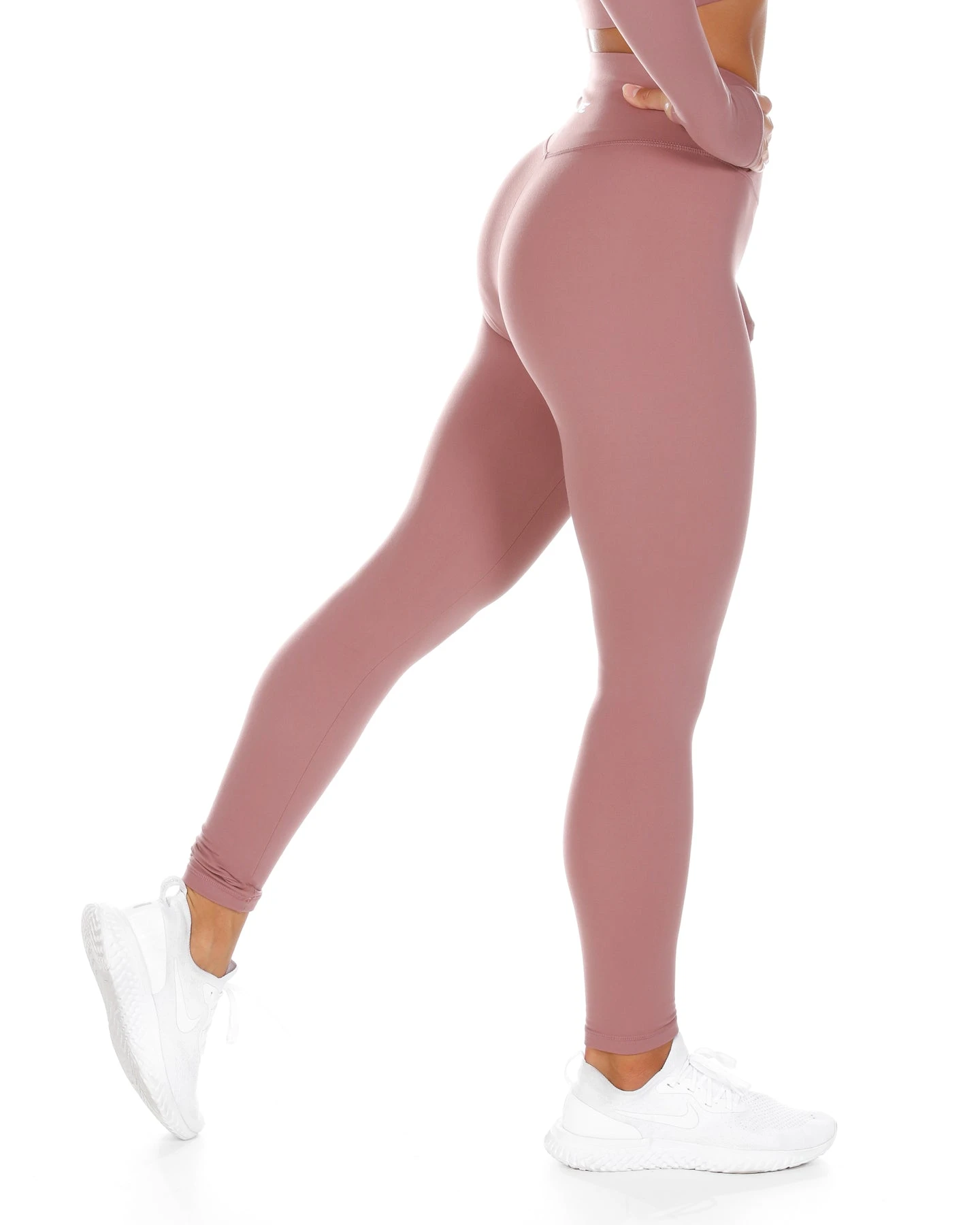 Elite Eleven Cross Over Leggings - Soft Rose - Image 3