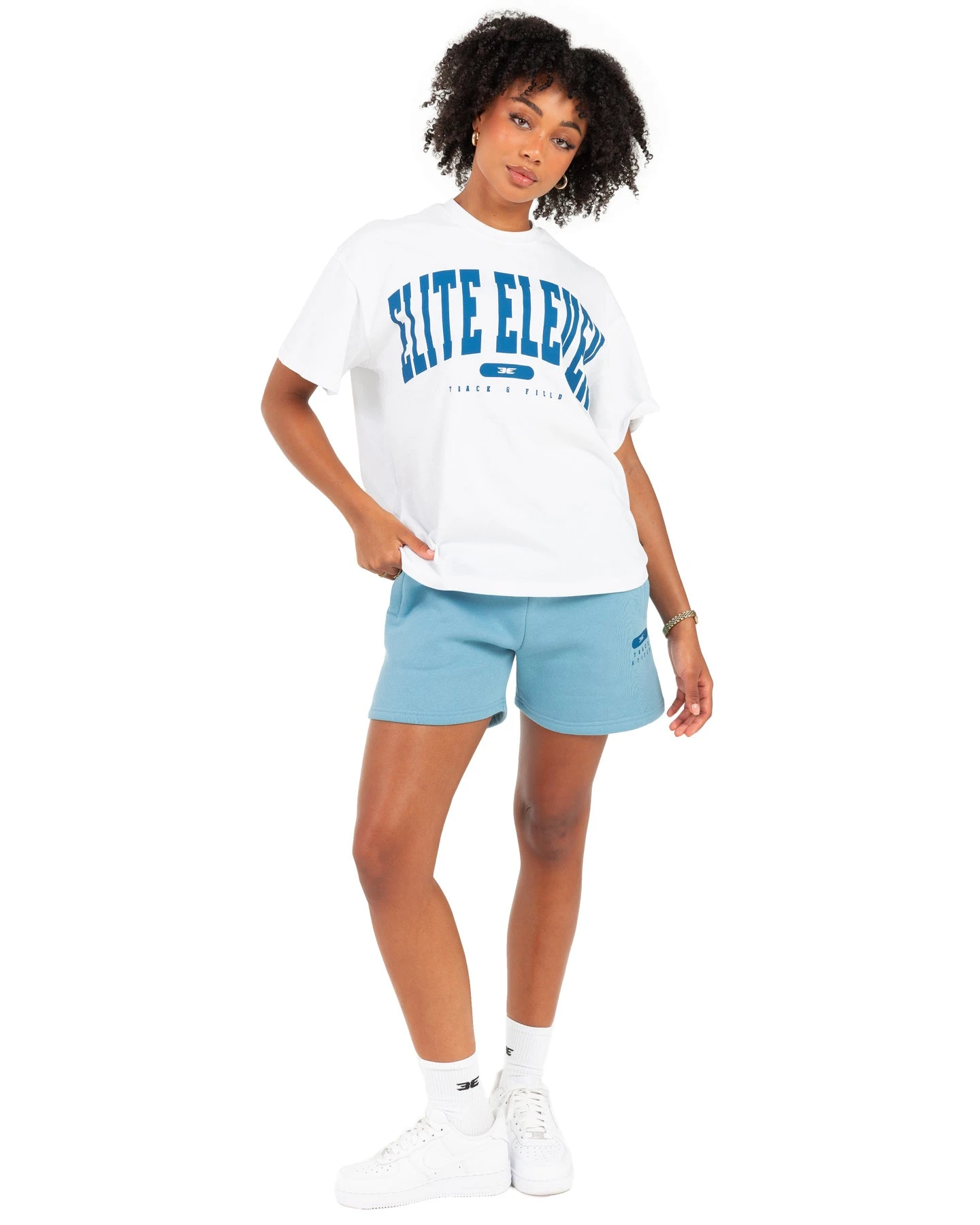 Elite Eleven Women's Track & Field Oversized Tee - White - Image 2