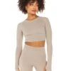 Elite Eleven Aura Crop Long Sleeve - Vintage Khaki