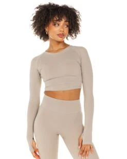 Elite Eleven Aura Crop Long Sleeve - Vintage Khaki