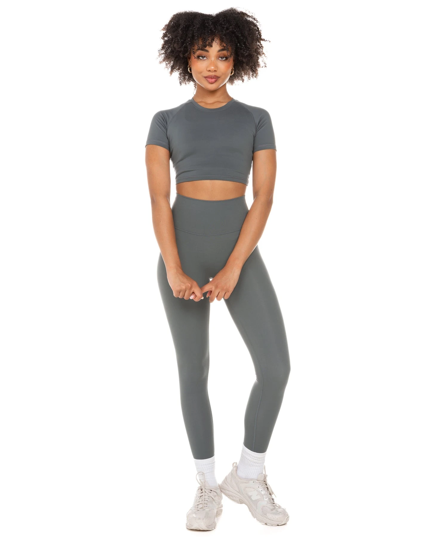 Elite Eleven Aura Crop Tee - Cloud Grey - Image 2