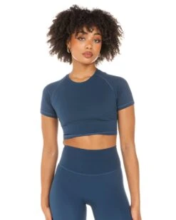Elite Eleven Aura Crop Tee - Navy