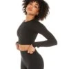 Elite Eleven Aura Crop Long Sleeve - Black