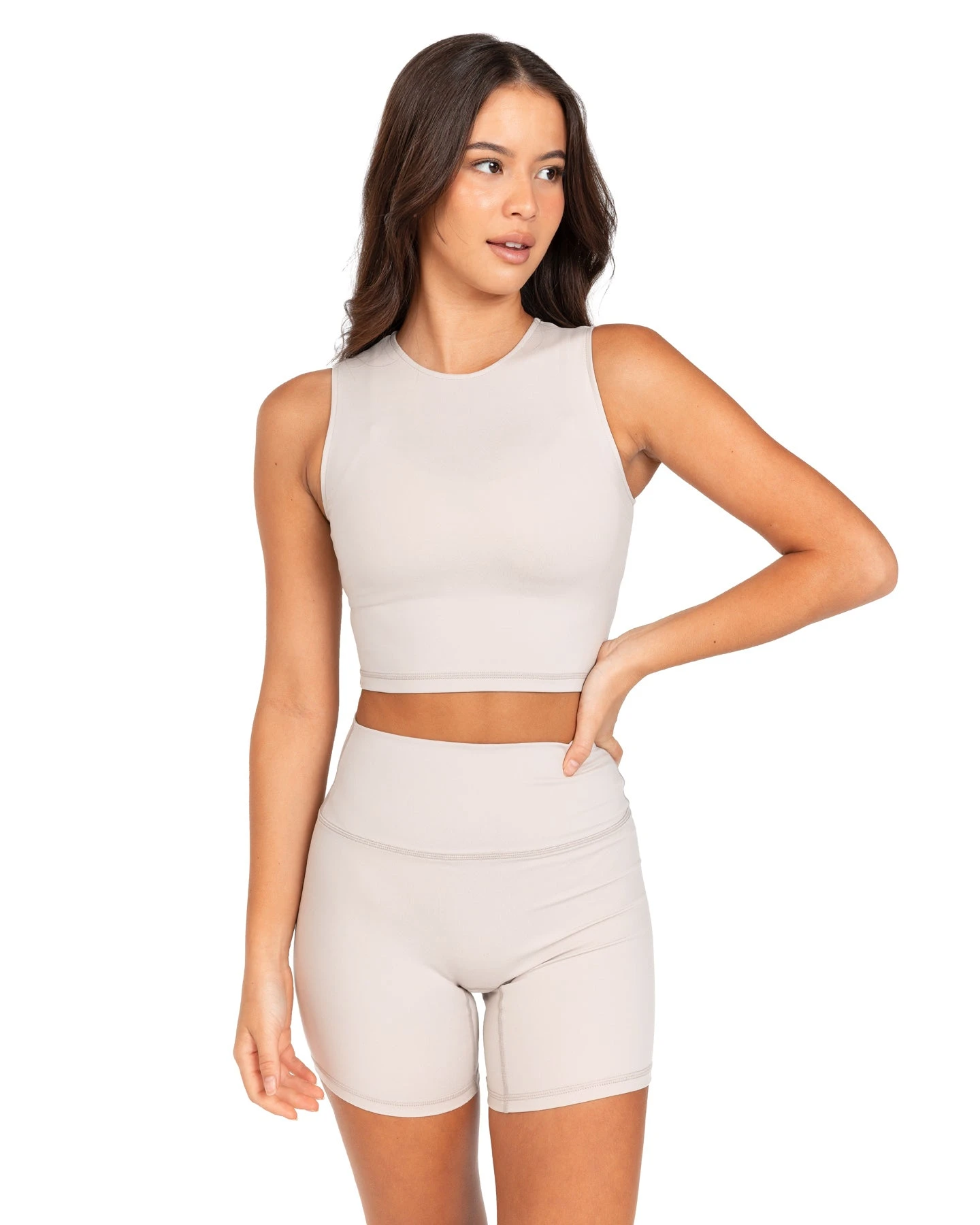 Elite Eleven Aura Boxy Tank - Oat Latte - Image 3