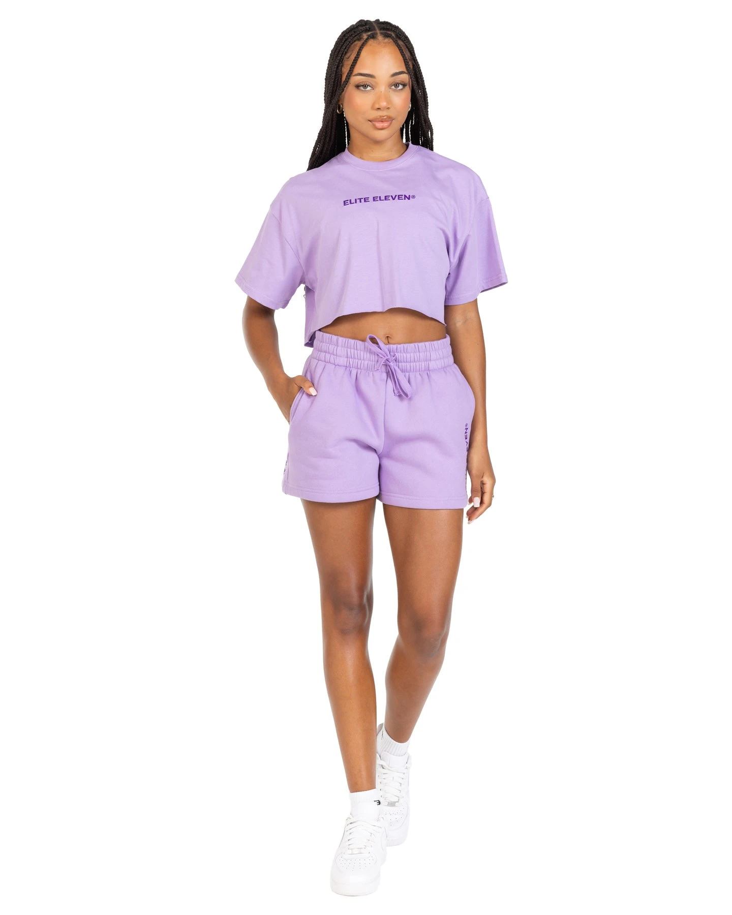 Elite Eleven Women's Cropped Registered Tee - Purple - Image 3