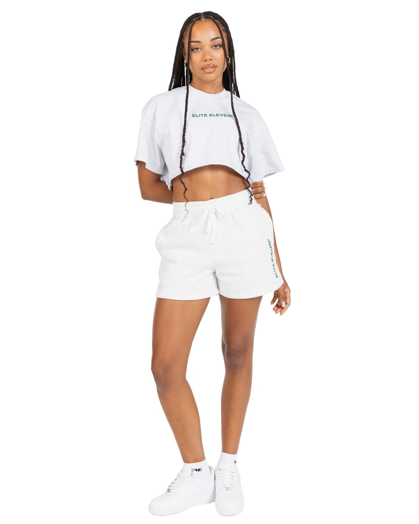 Elite Eleven Women's Cropped Registered Tee - Polar Grey - Image 3