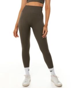 Elite Eleven Ribbed Seamless Leggings - Olive
