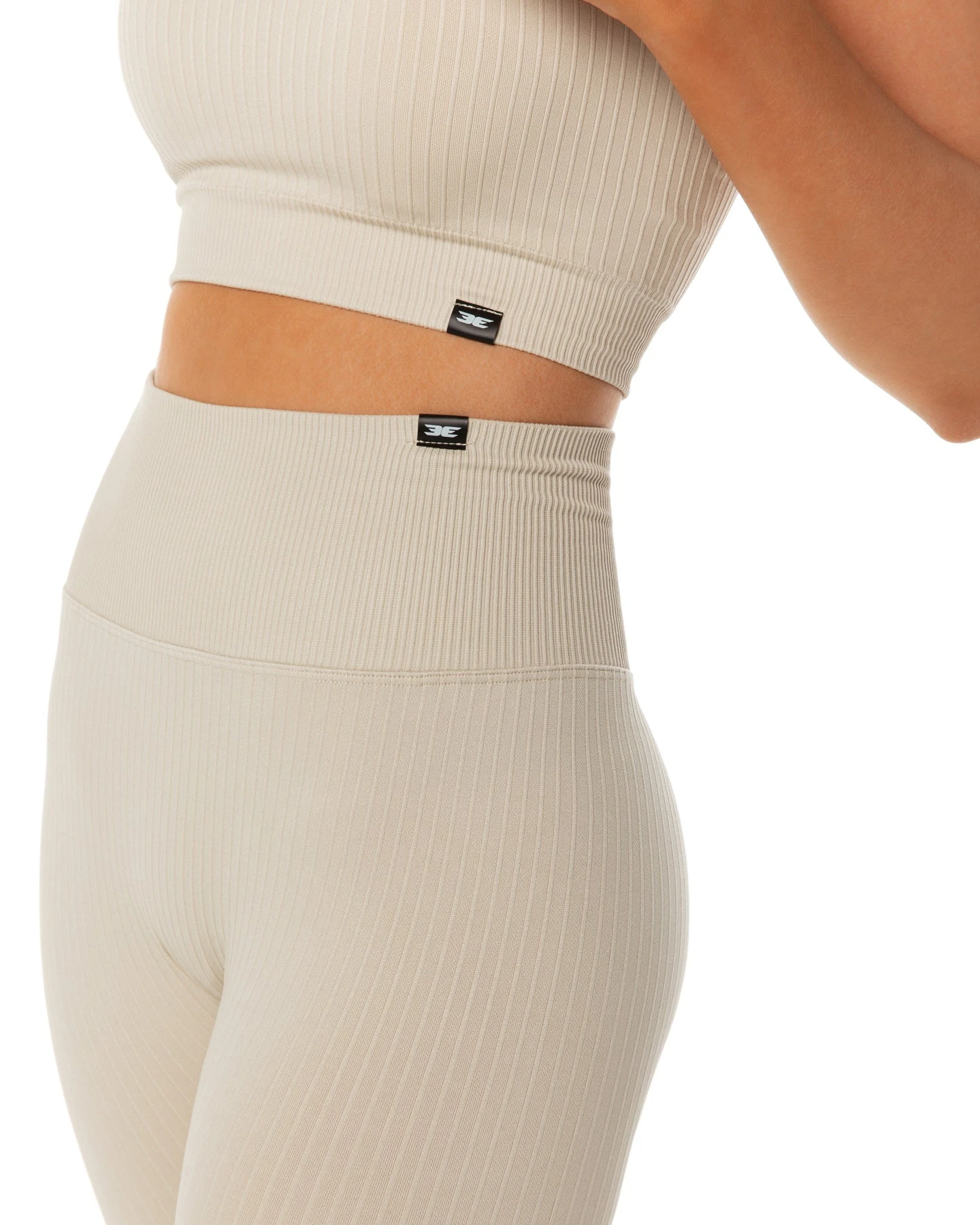 Elite Eleven Ribbed Seamless Leggings - Beige - Image 3