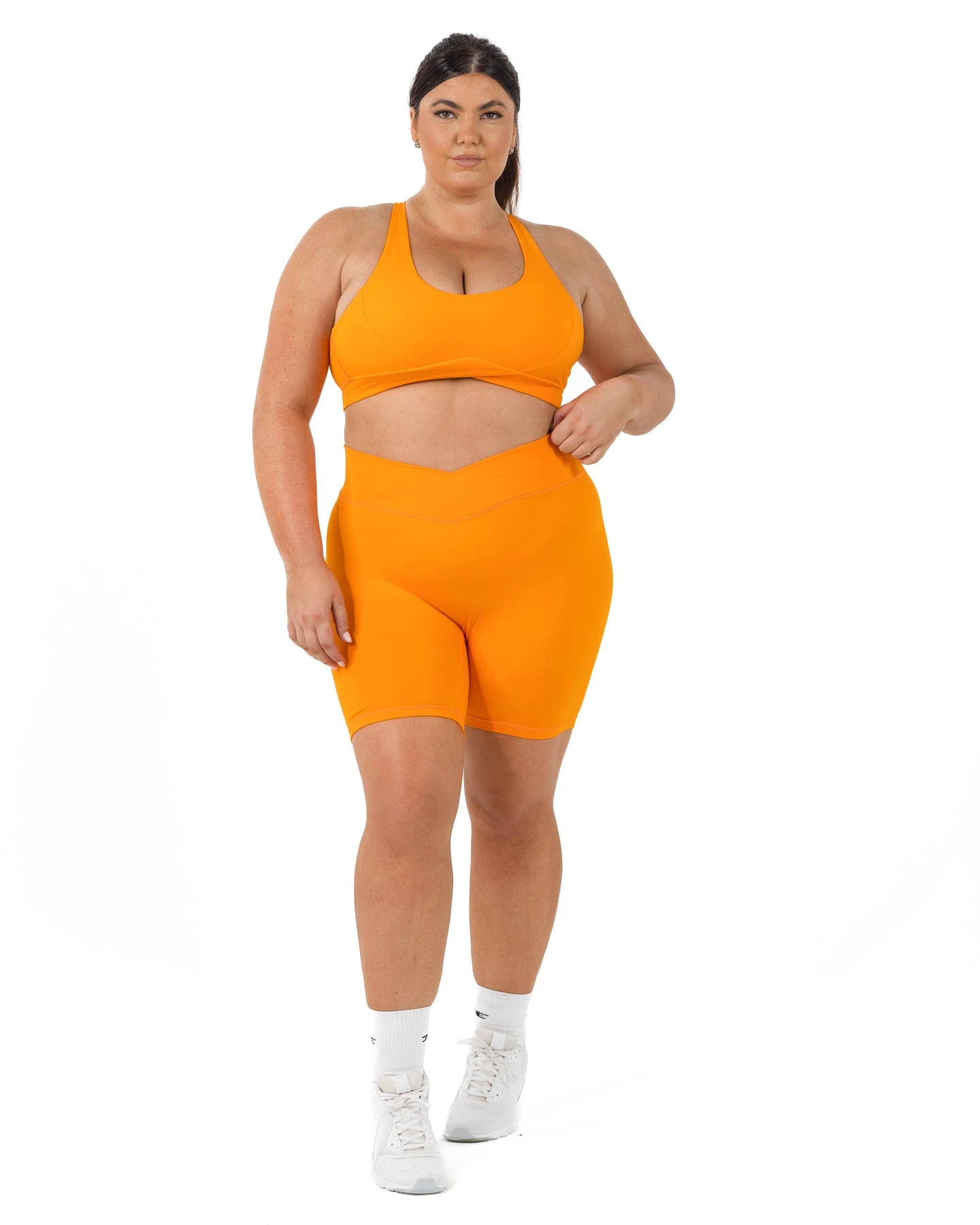 Elite Eleven Cross Over Sports Bra - Bright Orange - Image 5