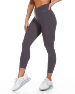 Elite Eleven 7/8 Cross Over Leggings - Charcoal