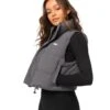 Elite Eleven Cropped Puffer Vest - Grey