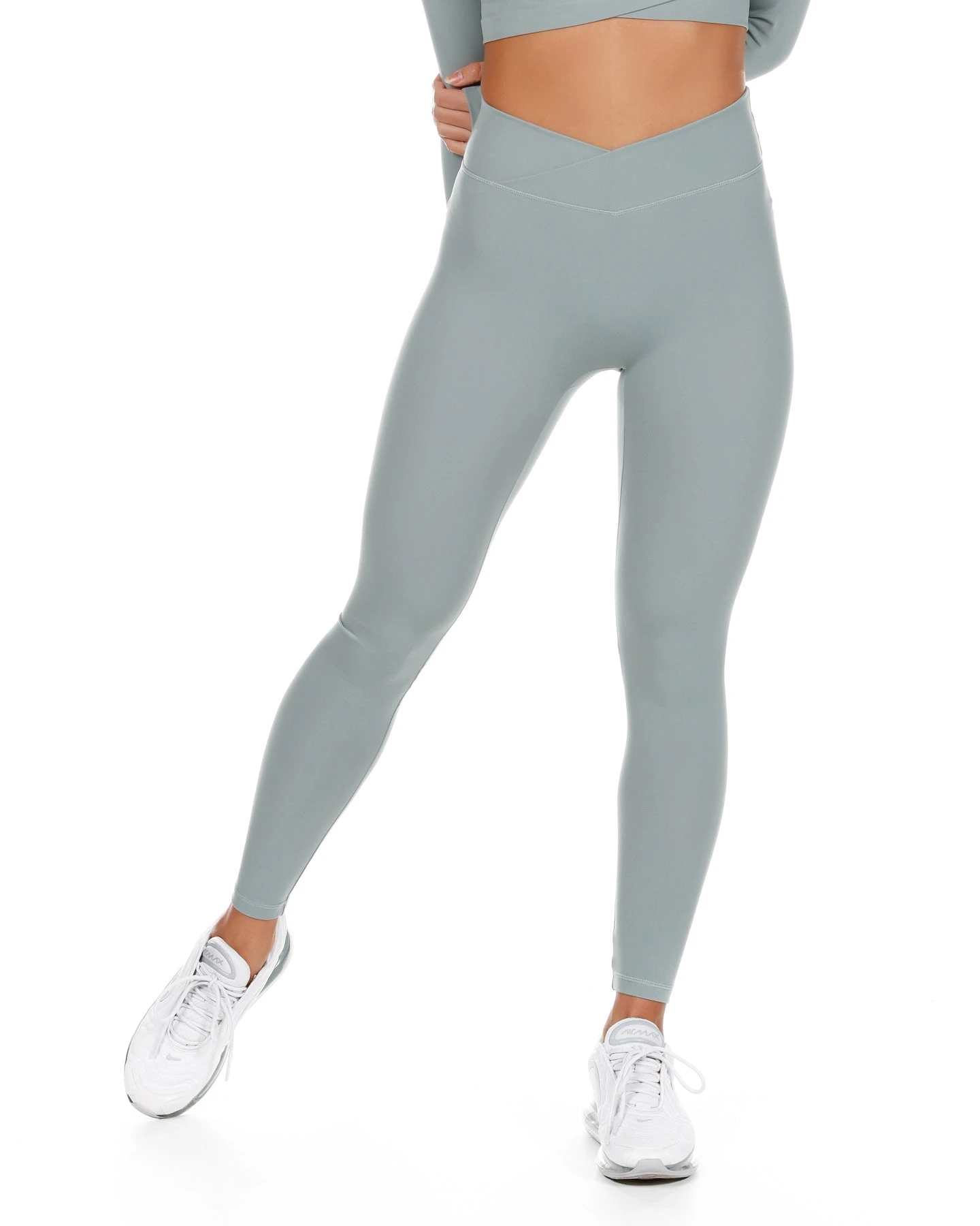 Elite Eleven Cross Over Leggings - Pale Sage - Image 2