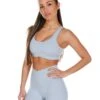 Elite Eleven Cross Over Sports Bra - Light Blue